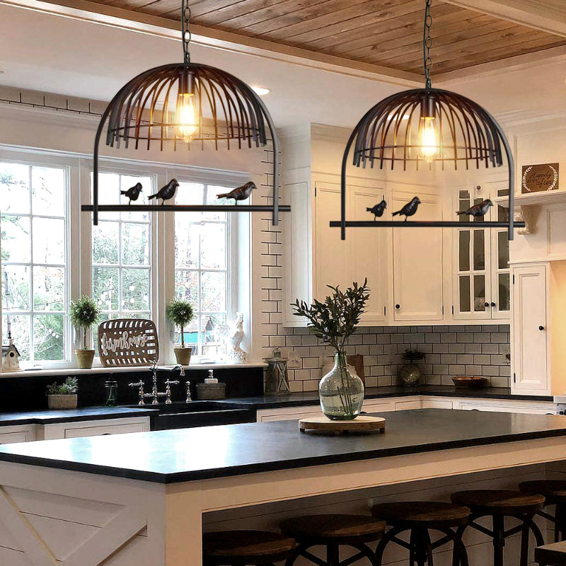 Industrial Style Metal birdcage chandelier