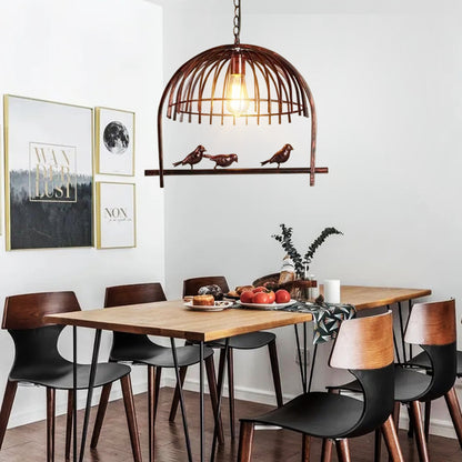 Industrial Style Metal birdcage chandelier