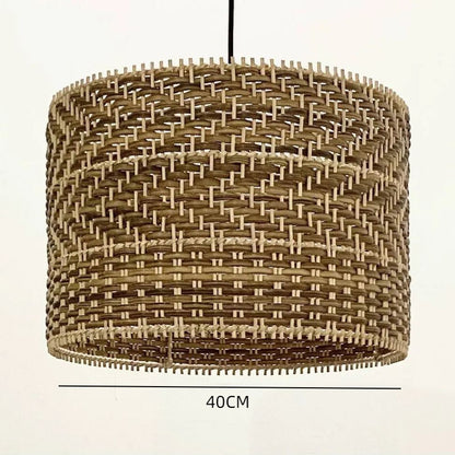 Montecito Drum Shape Rattan Pendant Light for Kitchen Islands