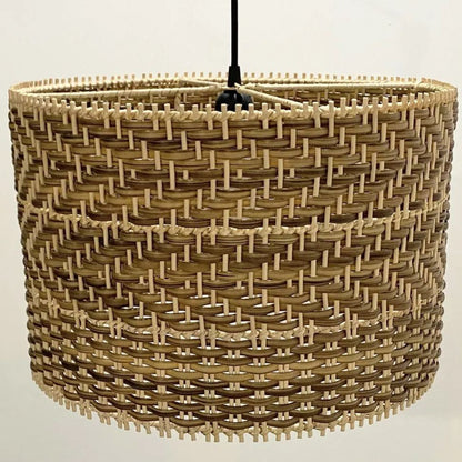Montecito Drum Shape Rattan Pendant Light for Kitchen Islands