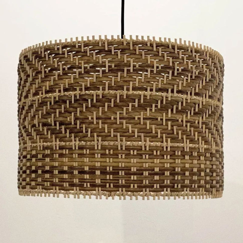 Montecito Drum Shape Rattan Pendant Light for Kitchen Islands