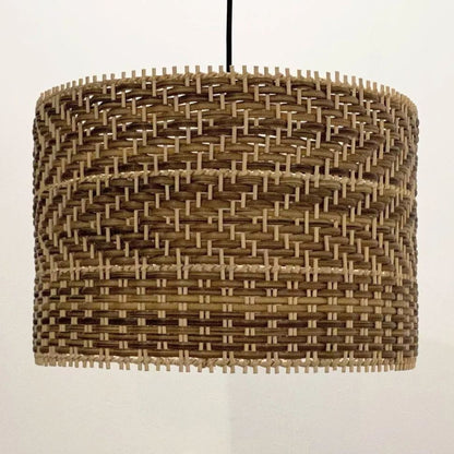 Montecito Drum Shape Rattan Pendant Light for Kitchen Islands
