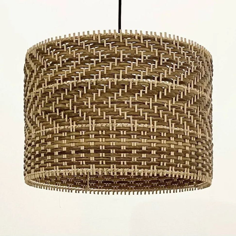 Montecito Drum Shape Rattan Pendant Light for Kitchen Islands