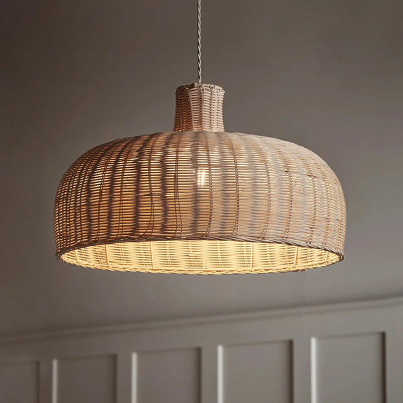 Retro Rattan Japanese Handwoven Restaurant Chandelier