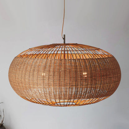 Rattan chandelier retro Japanese style wabi-sabi style bamboo pendant light