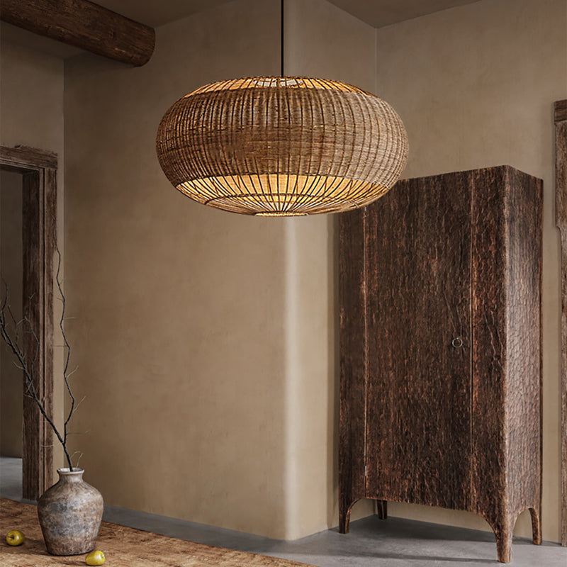 Rattan chandelier retro Japanese style wabi-sabi style bamboo pendant light