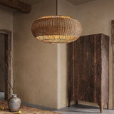 Load image into Gallery viewer, Rattan chandelier retro Japanese style wabi-sabi style bamboo pendant light