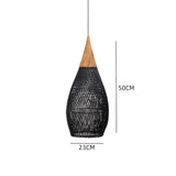 Load image into Gallery viewer, Wabi-sabi Retro Living Room Rattan Pendant Light Solid Wood Restaurant Lampshade