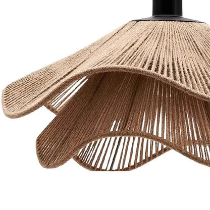 Double Layer Hemp Rope Umbrella Pendant Light