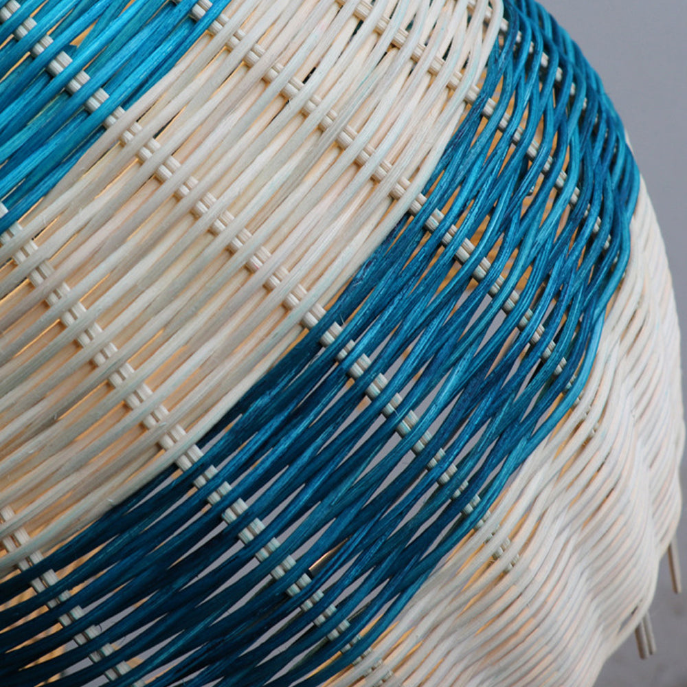 Kitchen Island Blue Rattan Pendant Light