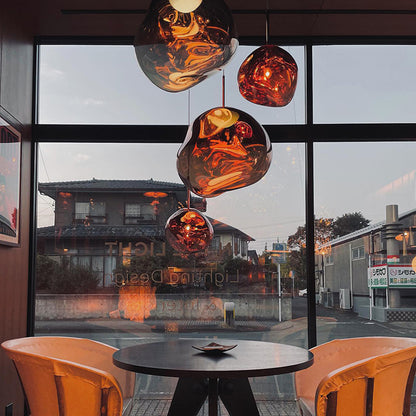 Modern Melt Pendant Light - Irregular Mirror Lava Glass Chandelier
