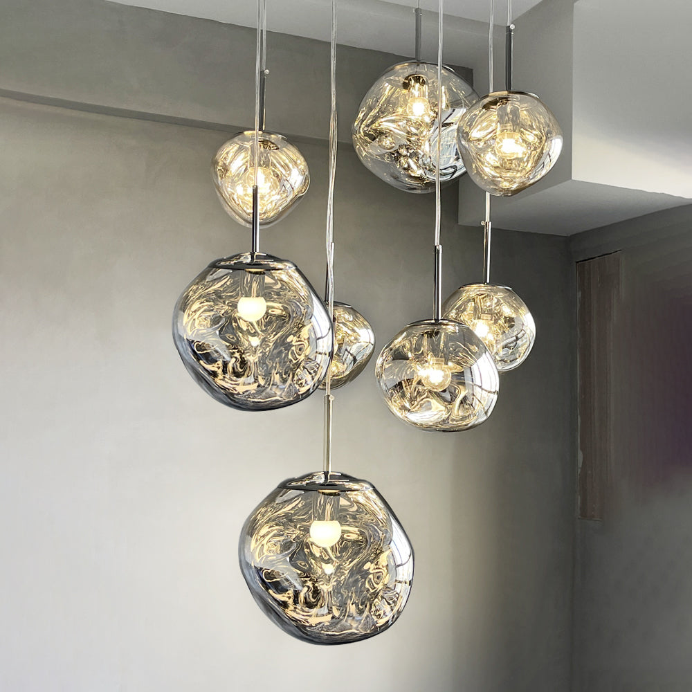 Modern Melt Pendant Light - Irregular Mirror Lava Glass Chandelier