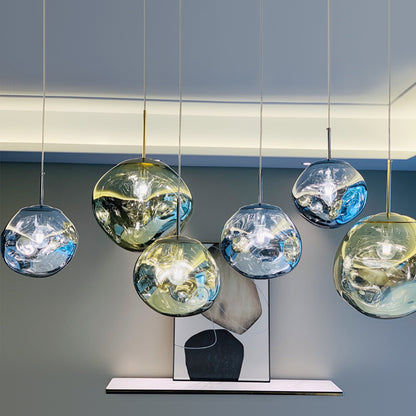 Modern Melt Pendant Light - Irregular Mirror Lava Glass Chandelier