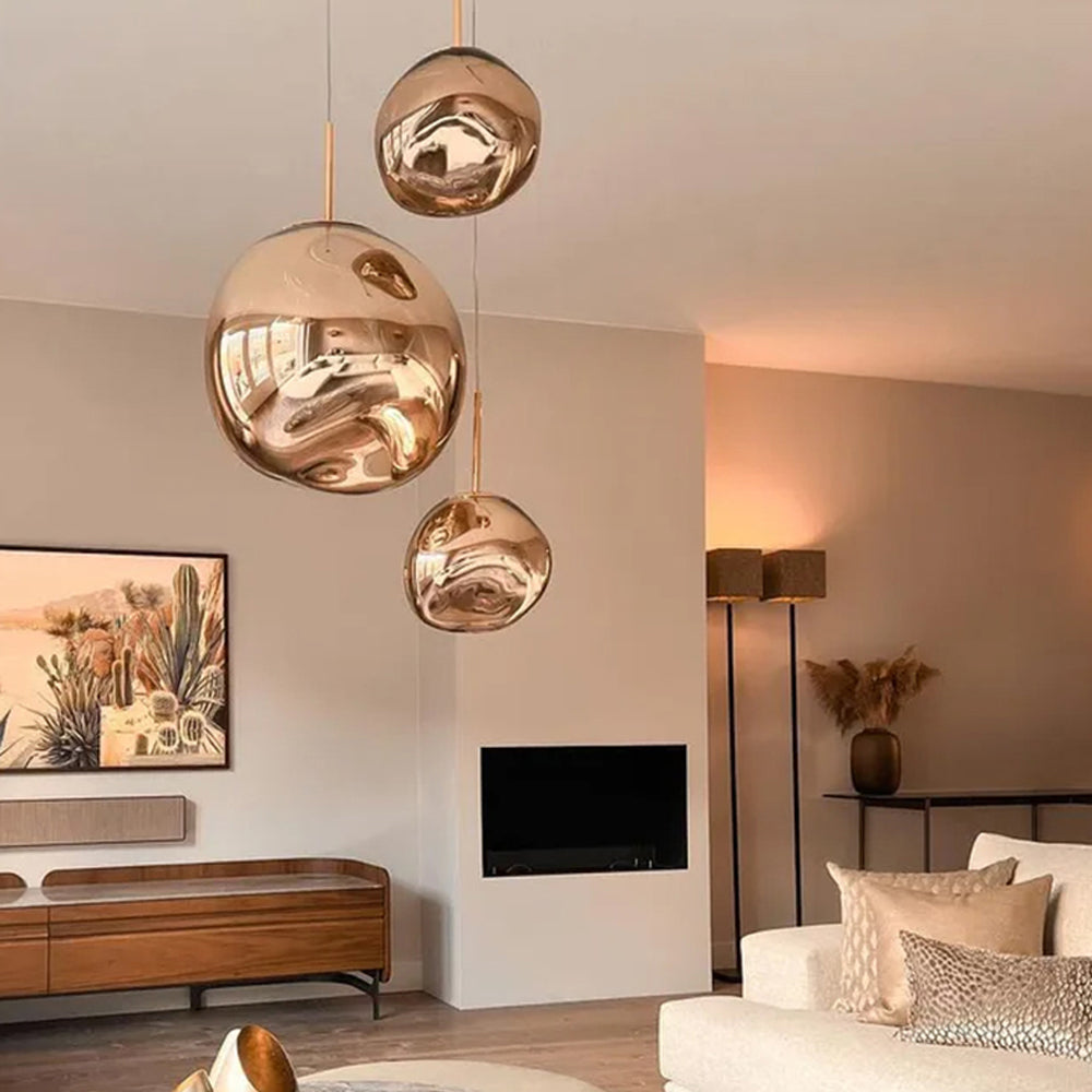 Modern Melt Pendant Light - Irregular Mirror Lava Glass Chandelier