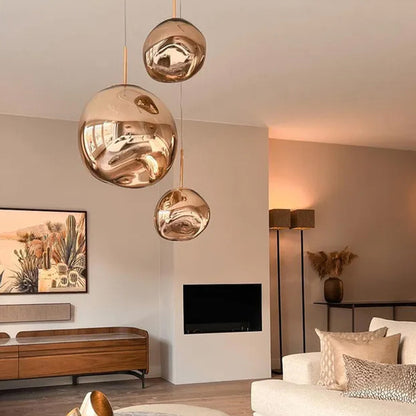 Modern Melt Pendant Light - Irregular Mirror Lava Glass Chandelier