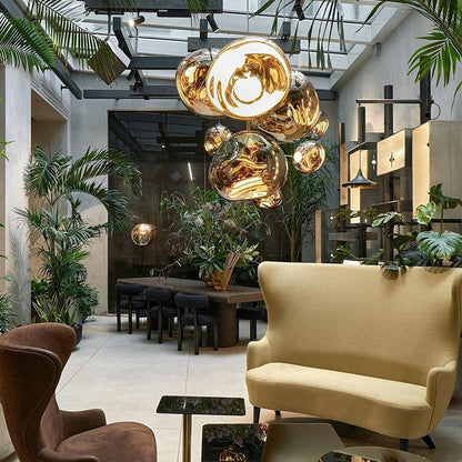 Modern Melt Pendant Light - Irregular Mirror Lava Glass Chandelier