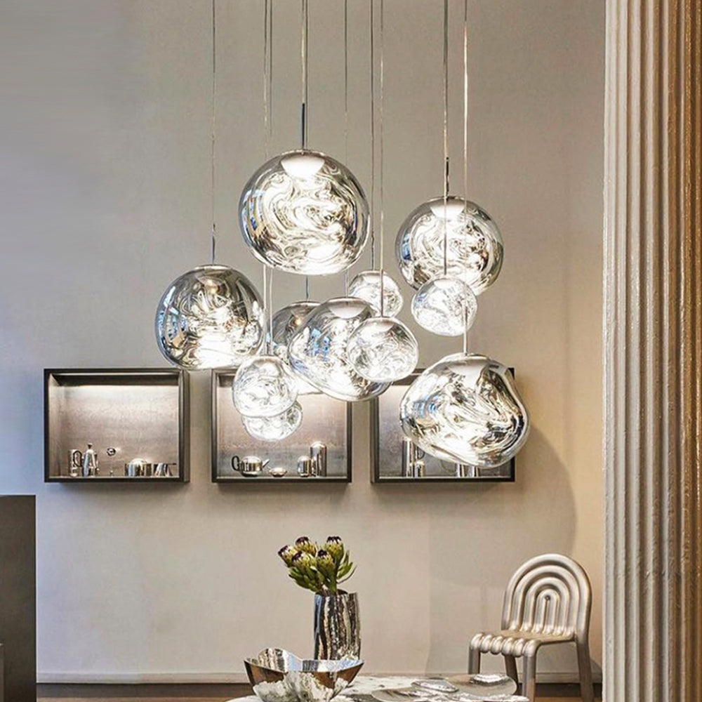 Modern Melt Pendant Light - Irregular Mirror Lava Glass Chandelier