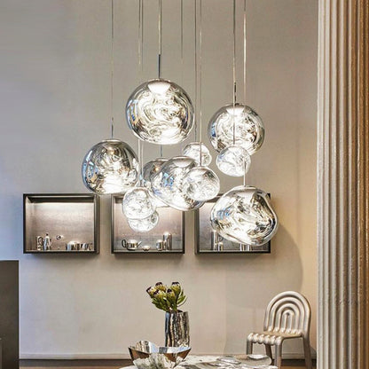 Modern Melt Pendant Light - Irregular Mirror Lava Glass Chandelier