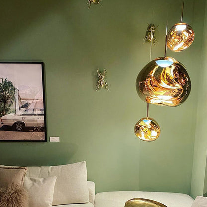 Modern Melt Pendant Light - Irregular Mirror Lava Glass Chandelier