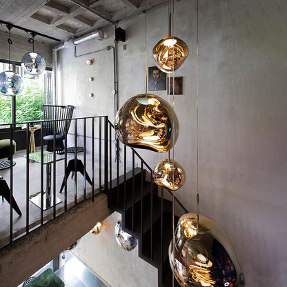 Modern Melt Pendant Light - Irregular Mirror Lava Glass Chandelier