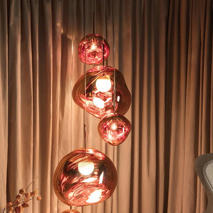 Modern Melt Pendant Light - Irregular Mirror Lava Glass Chandelier