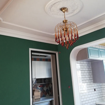 Classical Drop Glass Chandelier Italian Design Living Room Crystal Lighting