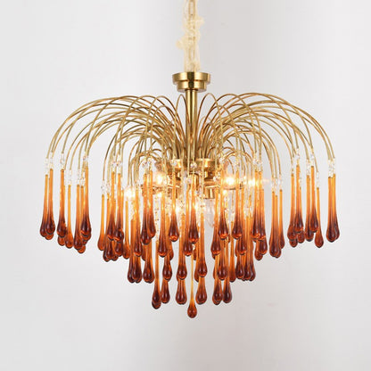 Classical Drop Glass Chandelier Italian Design Living Room Crystal Lighting
