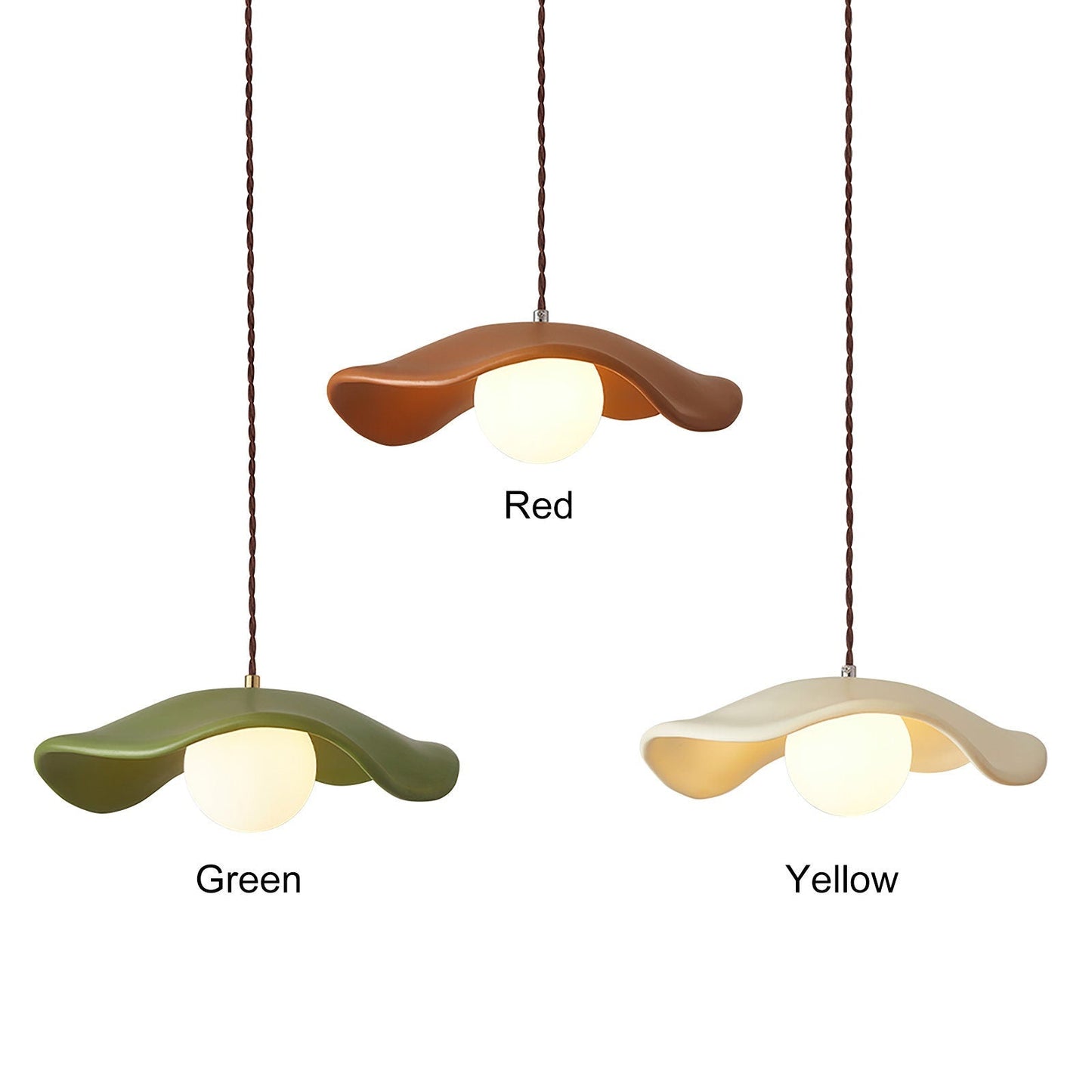 Cream Green Style Dining Room Pendant Light Creative Resin Pendant Lamp Shade