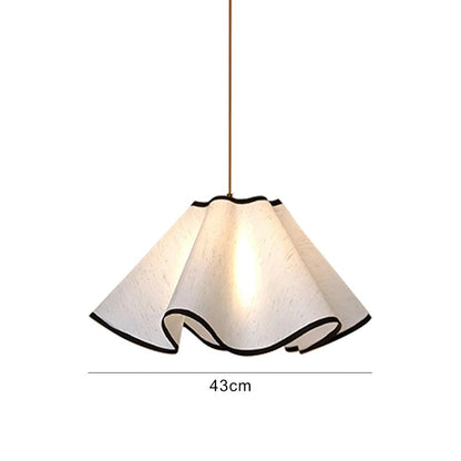 Fabric Vintage Style Pendant Light Art Petal Chandelier Cream Style Bedroom Bedside Hanging Lamp