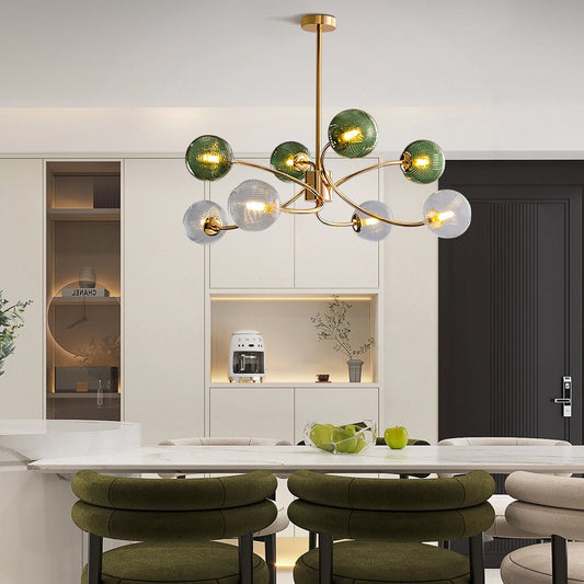 Glass Magic Bean Molecular Creative Branch Arm Chandelier-[Modern pendant lighting for bedroom and living space]-Demolights UK