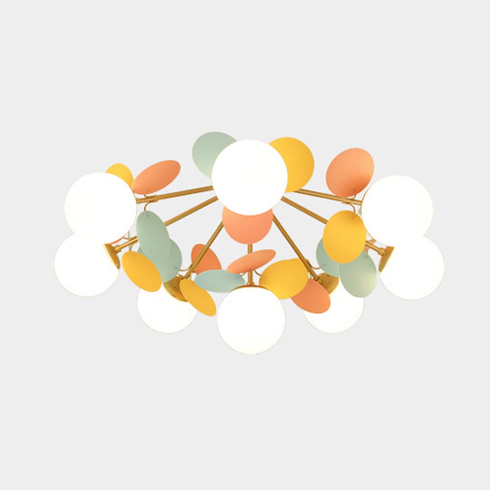 Modern Macaron Petal Ceiling Light - Colorful Kids Room Flush Mount