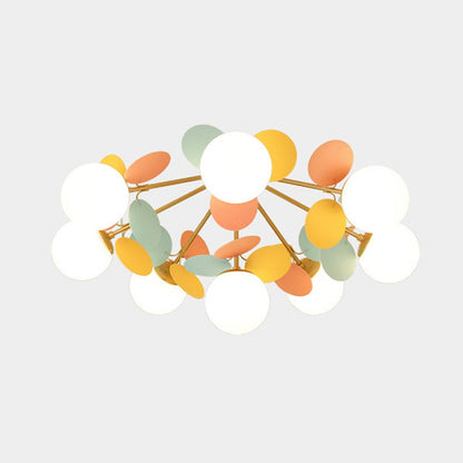 Modern Macaron Petal Ceiling Light - Colorful Kids Room Flush Mount