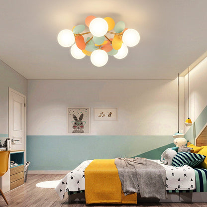 Modern Macaron Petal Ceiling Light - Colorful Kids Room Flush Mount