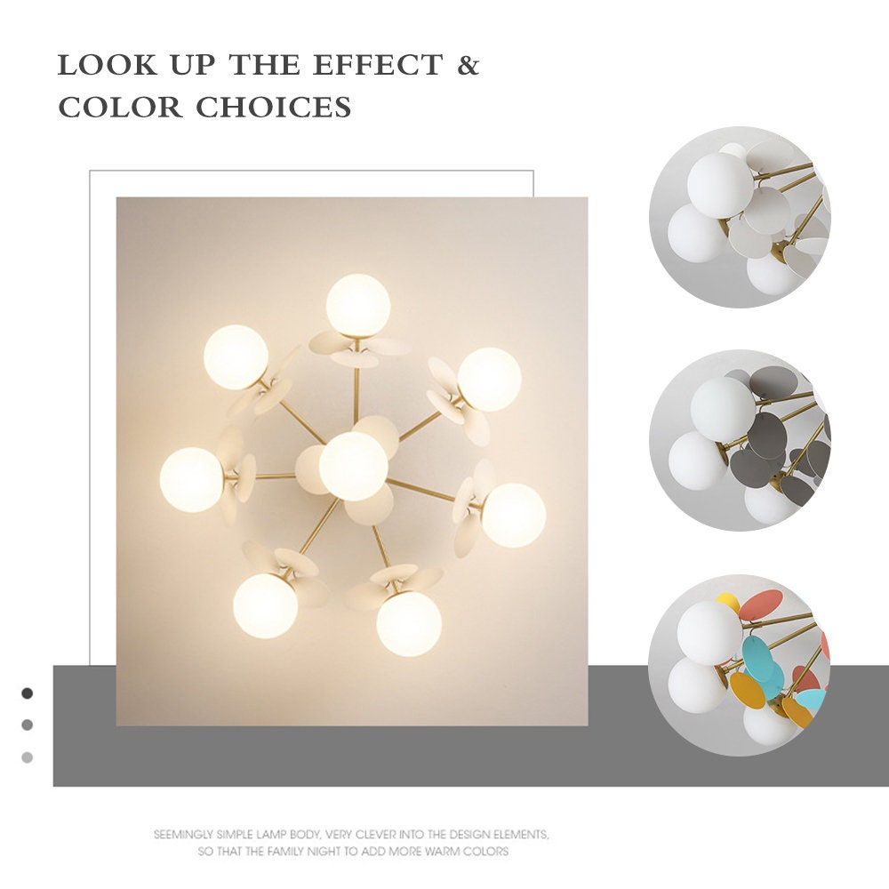 Modern Macaron Petal Ceiling Light - Colorful Kids Room Flush Mount