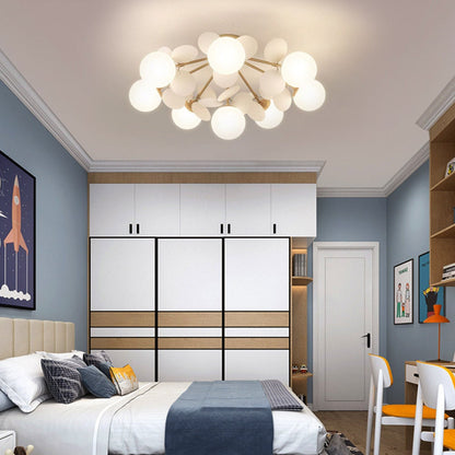 Modern Macaron Petal Ceiling Light - Colorful Kids Room Flush Mount