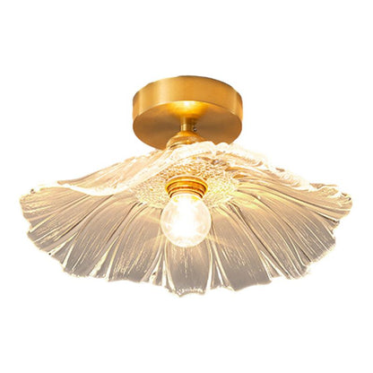 Vintage Gold Glass Flower Living Room Ceiling Light for Hallway