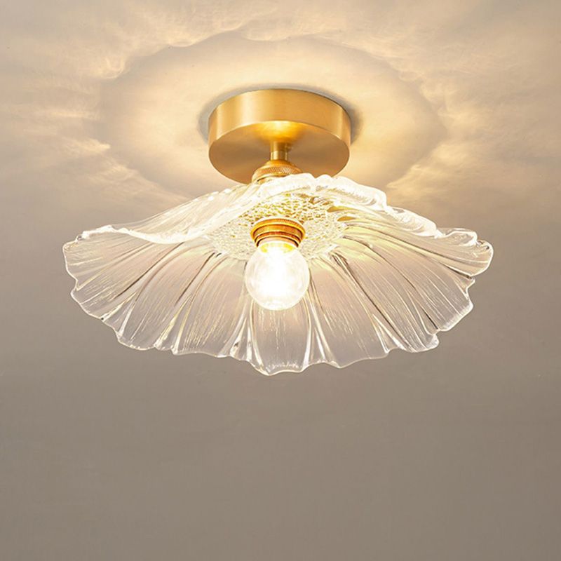Vintage Gold Glass Flower Living Room Ceiling Light for Hallway-[Modern pendant lighting for bedroom and living space]-Demolights UK