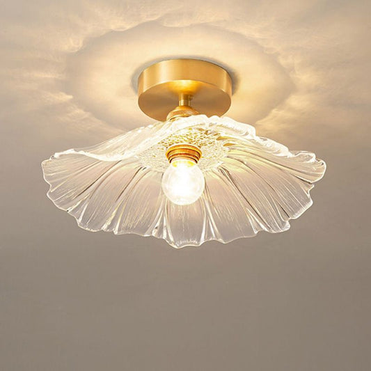 Vintage Gold Glass Flower Living Room Ceiling Light for Hallway-[Modern pendant lighting for bedroom and living space]-Demolights UK
