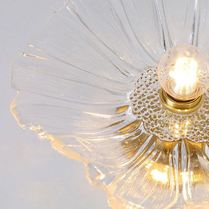 Vintage Gold Glass Flower Living Room Ceiling Light for Hallway