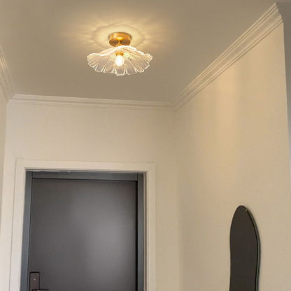 Vintage Gold Glass Flower Living Room Ceiling Light for Hallway