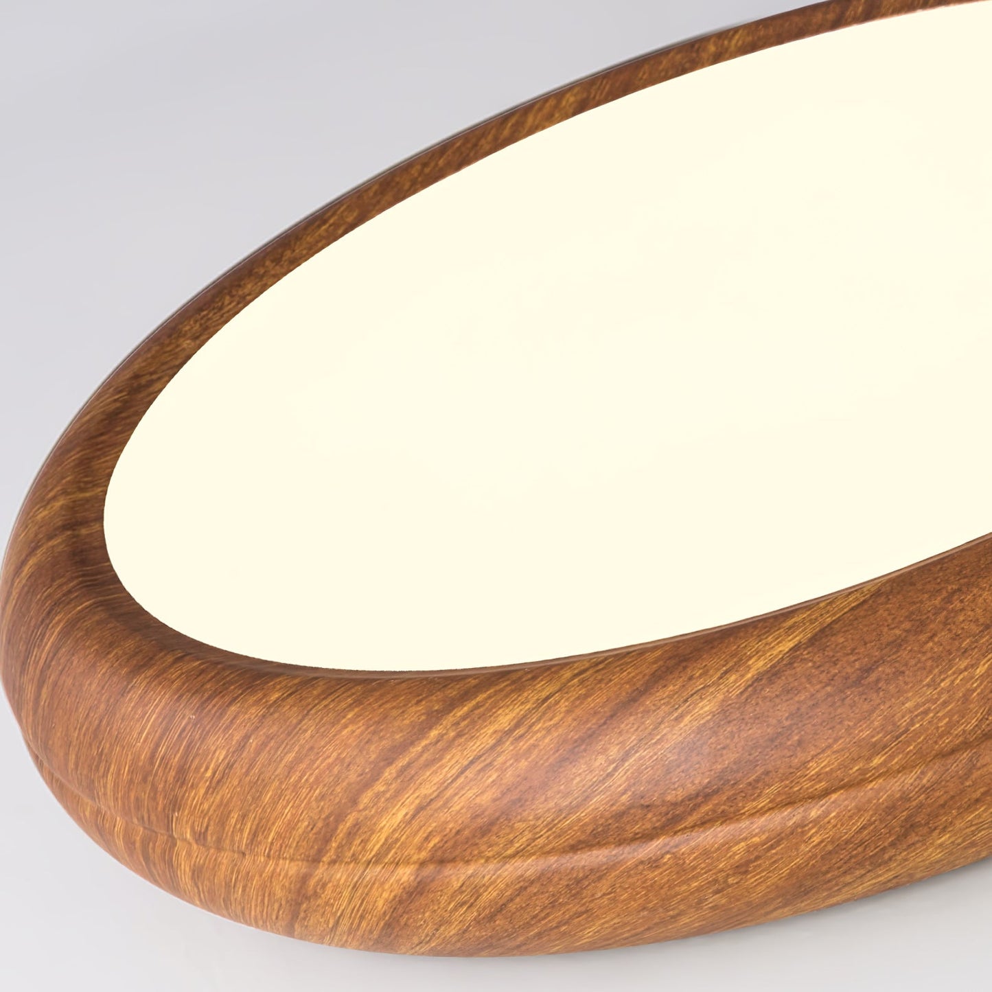 Wood Grain Round Living Room Ceiling Lamp