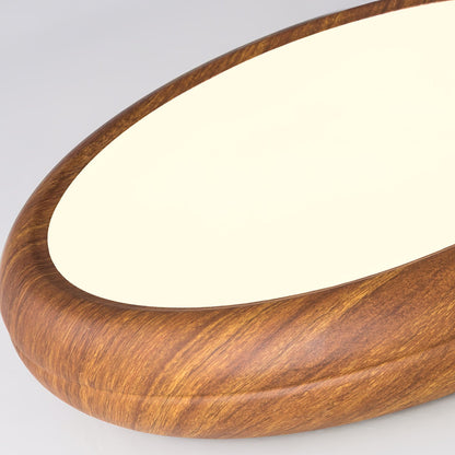 Wood Grain Round Living Room Ceiling Lamp