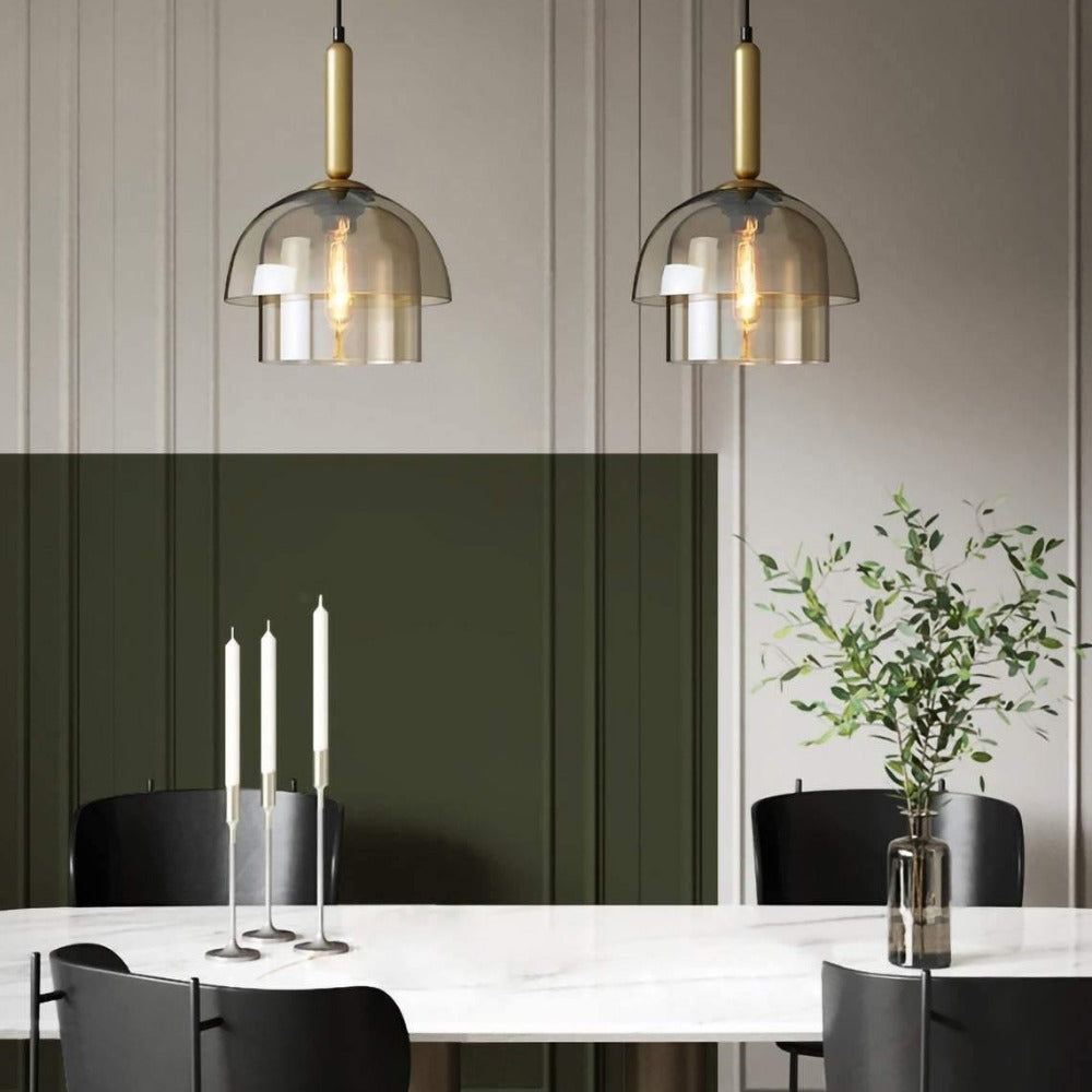 Double Glass Dome Kitchen Pendant Chandelier