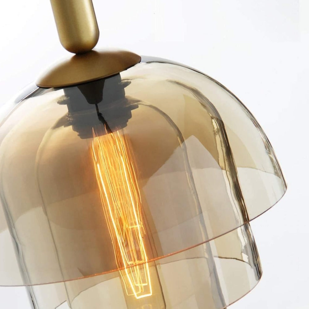 Double Glass Dome Kitchen Pendant Chandelier
