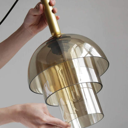 Double Glass Dome Kitchen Pendant Chandelier