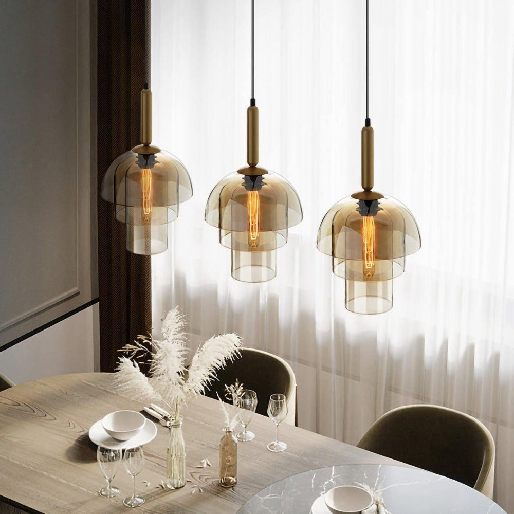 Double Glass Dome Kitchen Pendant Chandelier