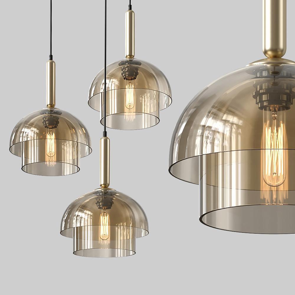 Double Glass Dome Kitchen Pendant Chandelier