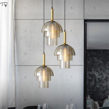 Double Glass Dome Kitchen Pendant Chandelier
