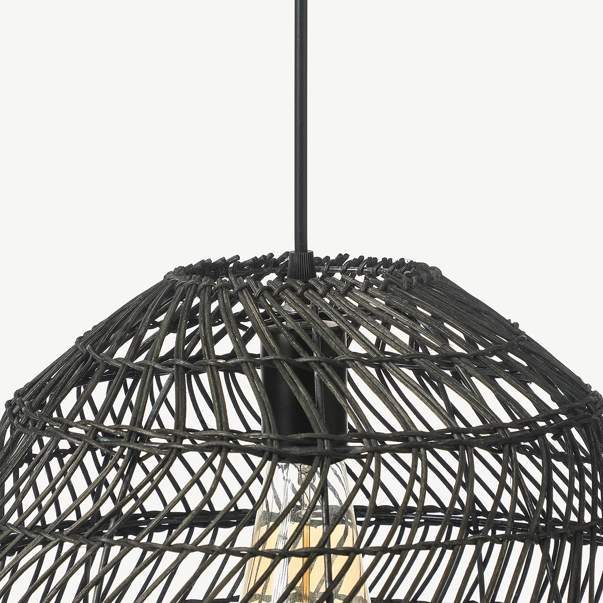 Basket Rattan Woven Pendant Light Shades Black