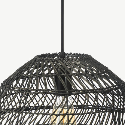 Basket Rattan Woven Pendant Light Shades Black